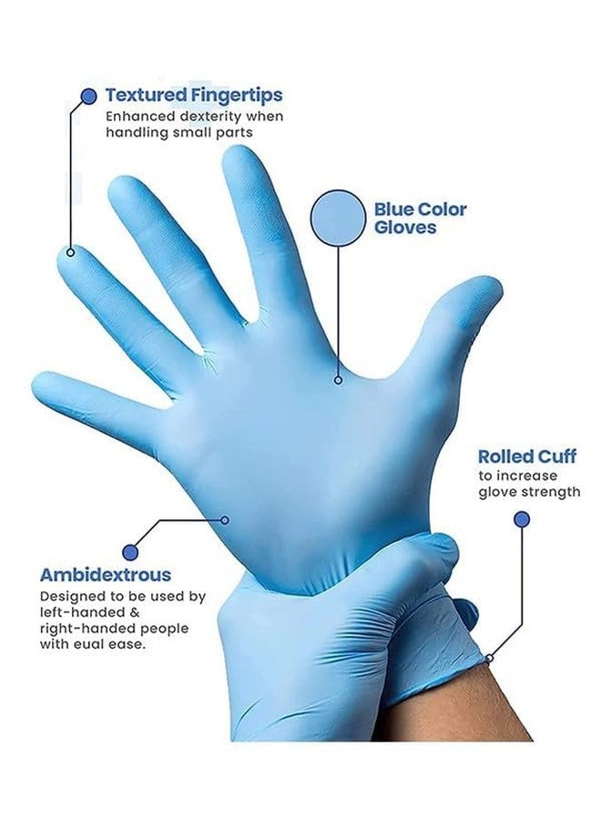 Cowox Rubber Powder Free Multipurpose Uses Blue Hand Gloves For Kitchen/Cleaning/Gardening/Food Grade/Non Tearable||Size-L,100 Pieces - Image 3